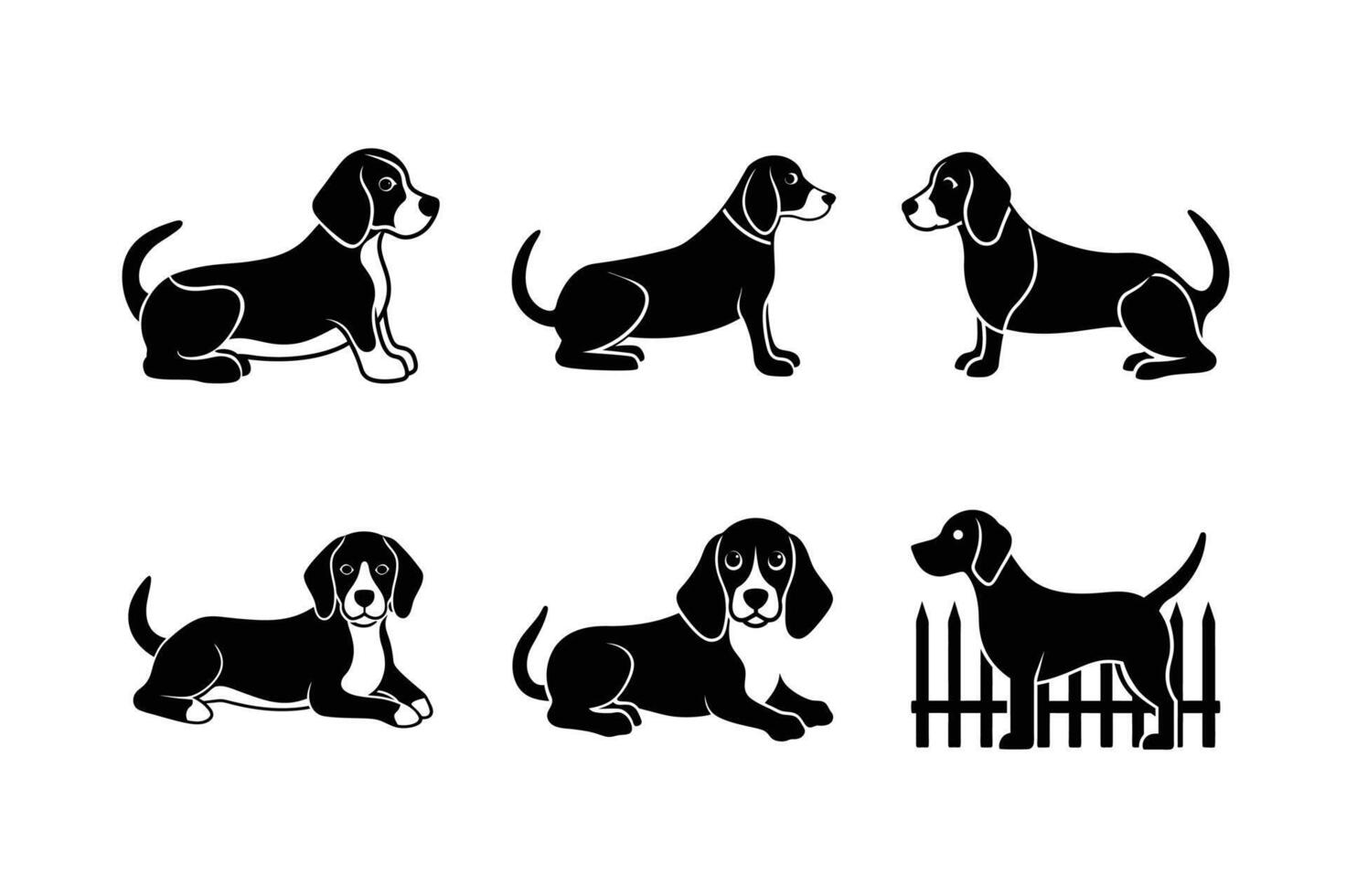 Dynamic Beagle silhouettes for unique dog branding vector