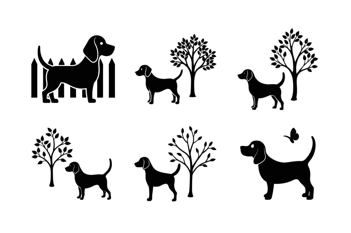 Beagle silhouette bundle for modern dog lovers vector