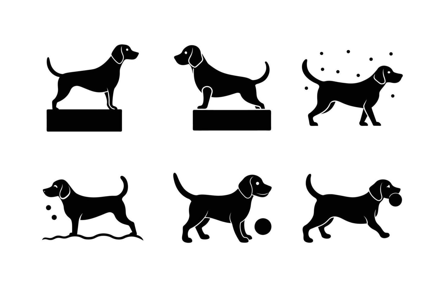 Stylized Beagle dog silhouettes for unique branding vector