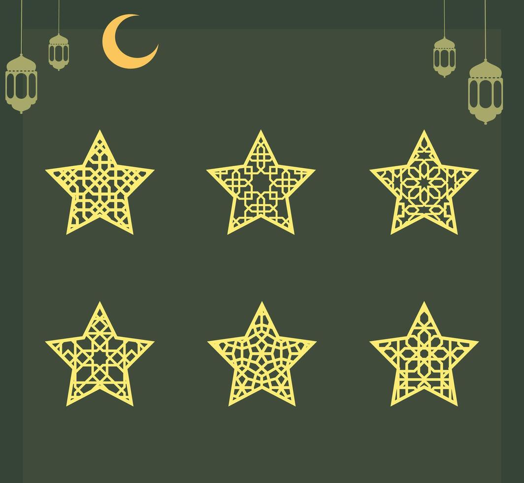 Stars with line pattern design vector