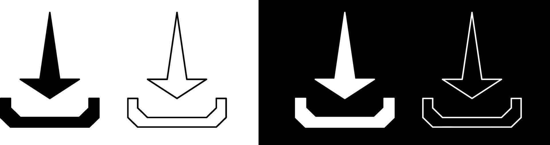 Download Arrow Icon Design in Black and White Variations for Digital Use vector