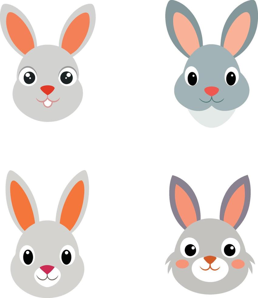 Cute Rabbit head illustration vector