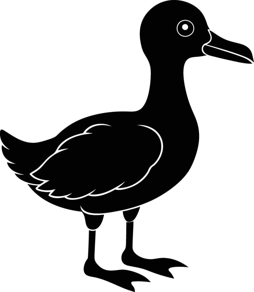 Endearing Baby Albatross Silhouette Design vector
