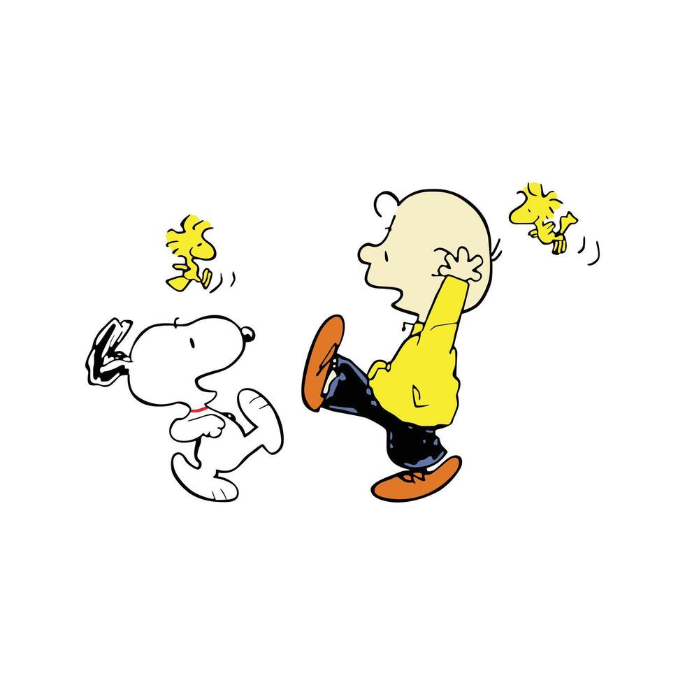 Snoopy with Charlie Brown vector