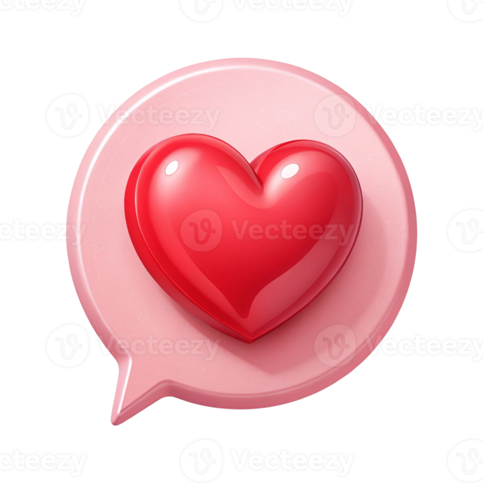heart in speech bubble on transparent background png