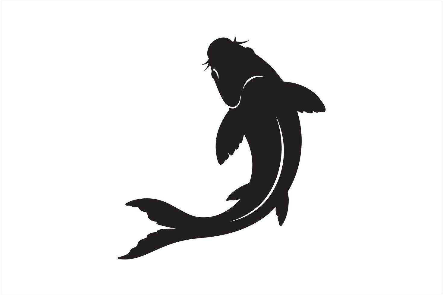 Minimalist Koi Fish Silhouette Art Dynamic Koi Fish Silhouette Design vector