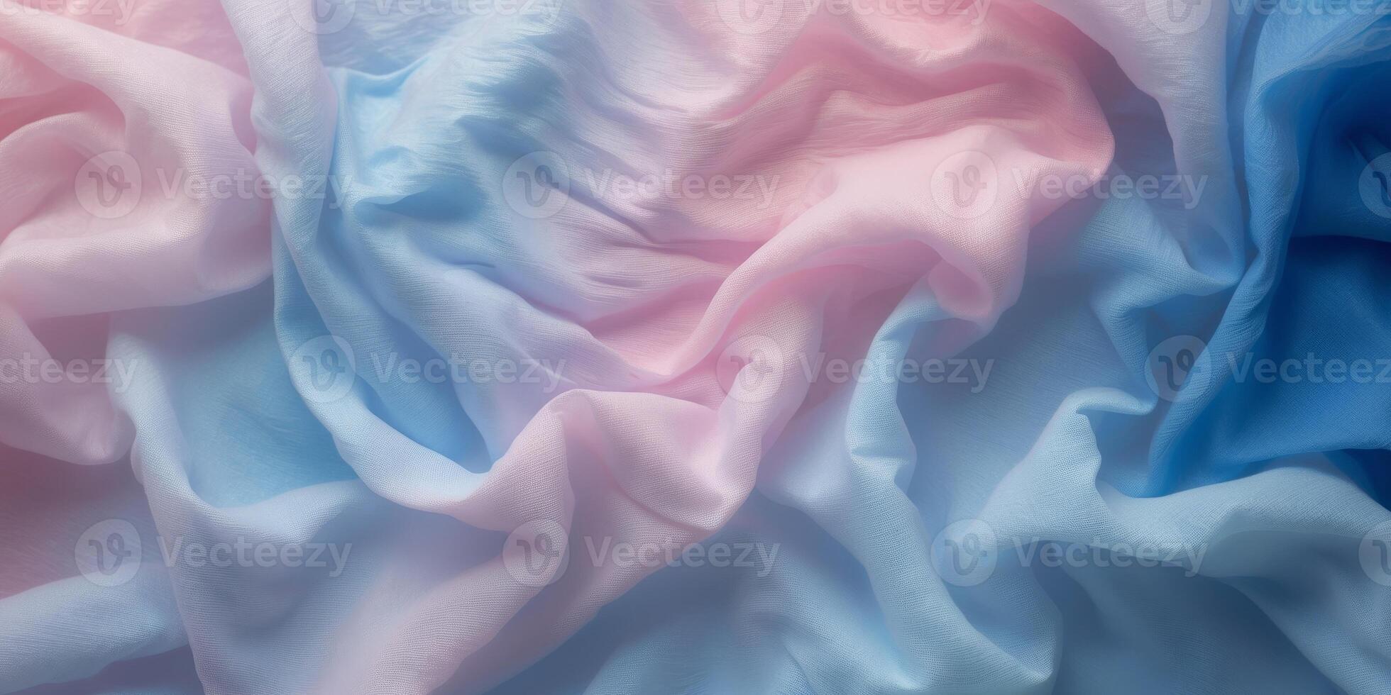Crumpled blue and pink textured background with gradient hues creating an intriguing visual effect perfect for stylish design projects photo