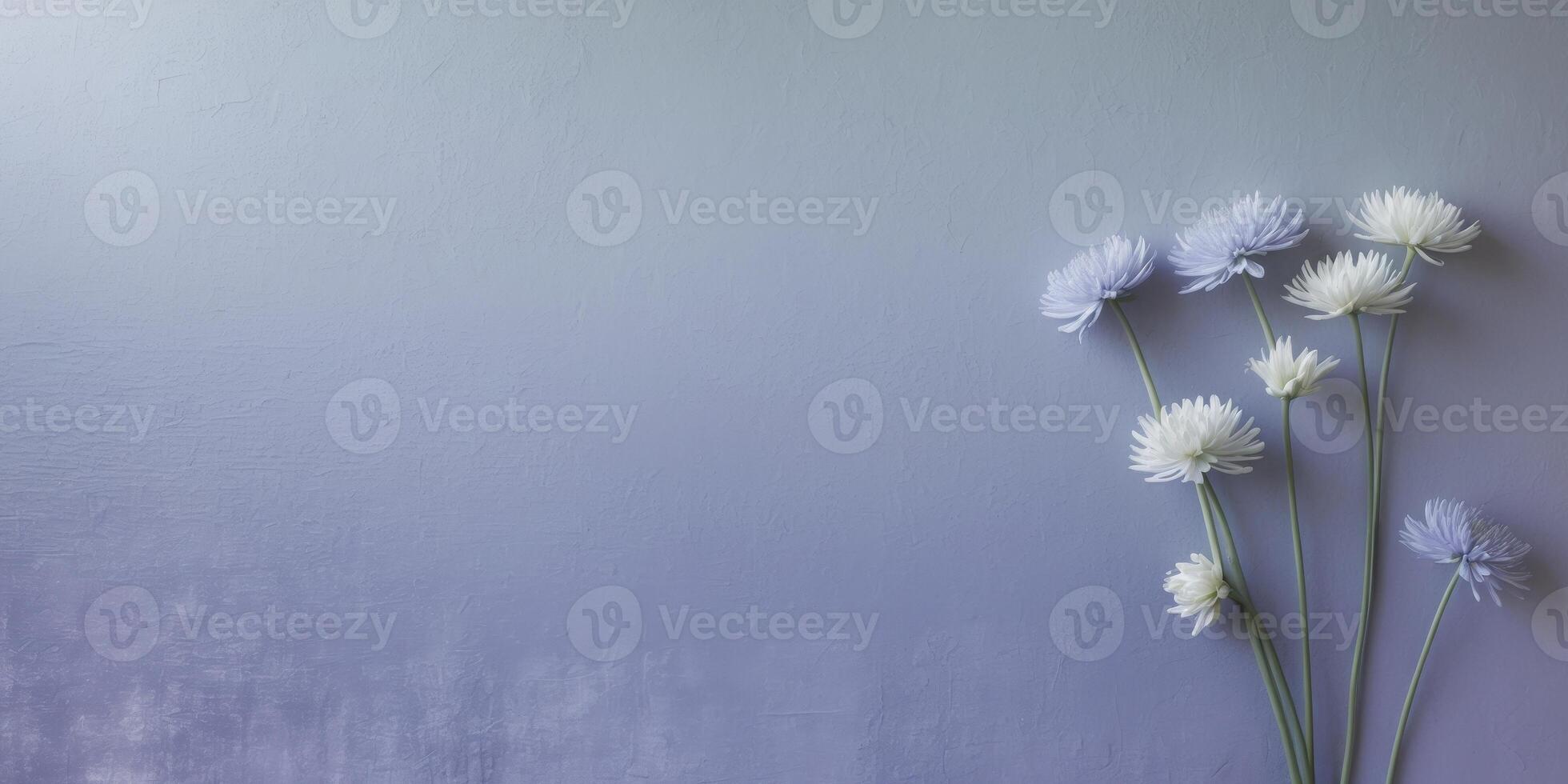 Subtle Periwinkle Wallpaper with Textured Background and Flowers photo