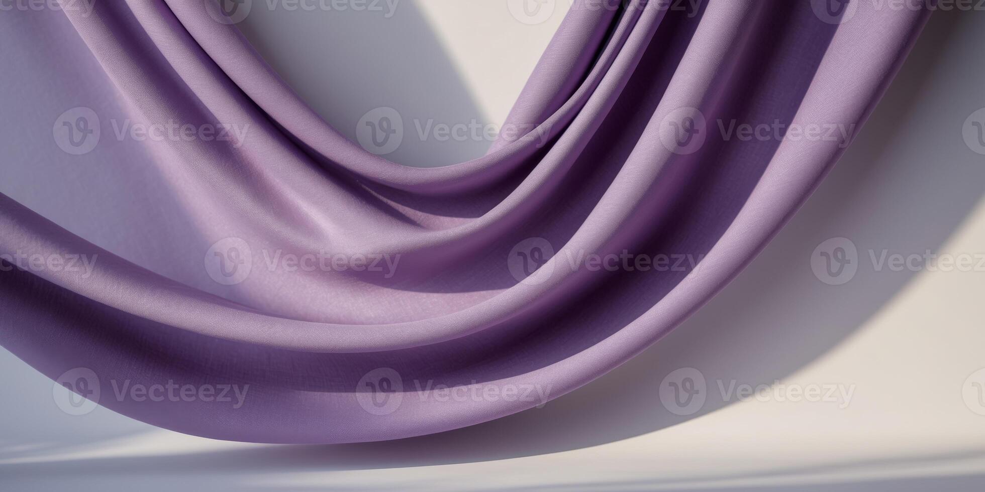 Elegant Purple Fabric Drapes with Smooth Waves and Deep Shadows photo