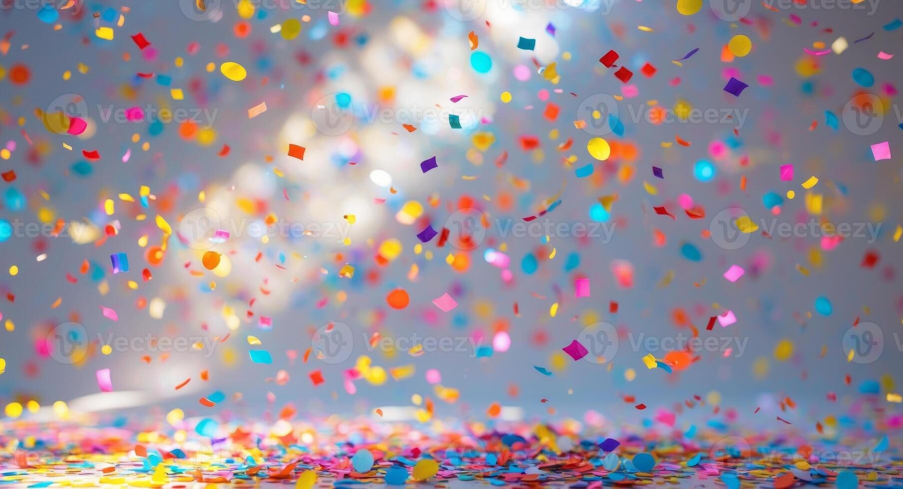 Celebration and colorful confetti party abstract background. photo