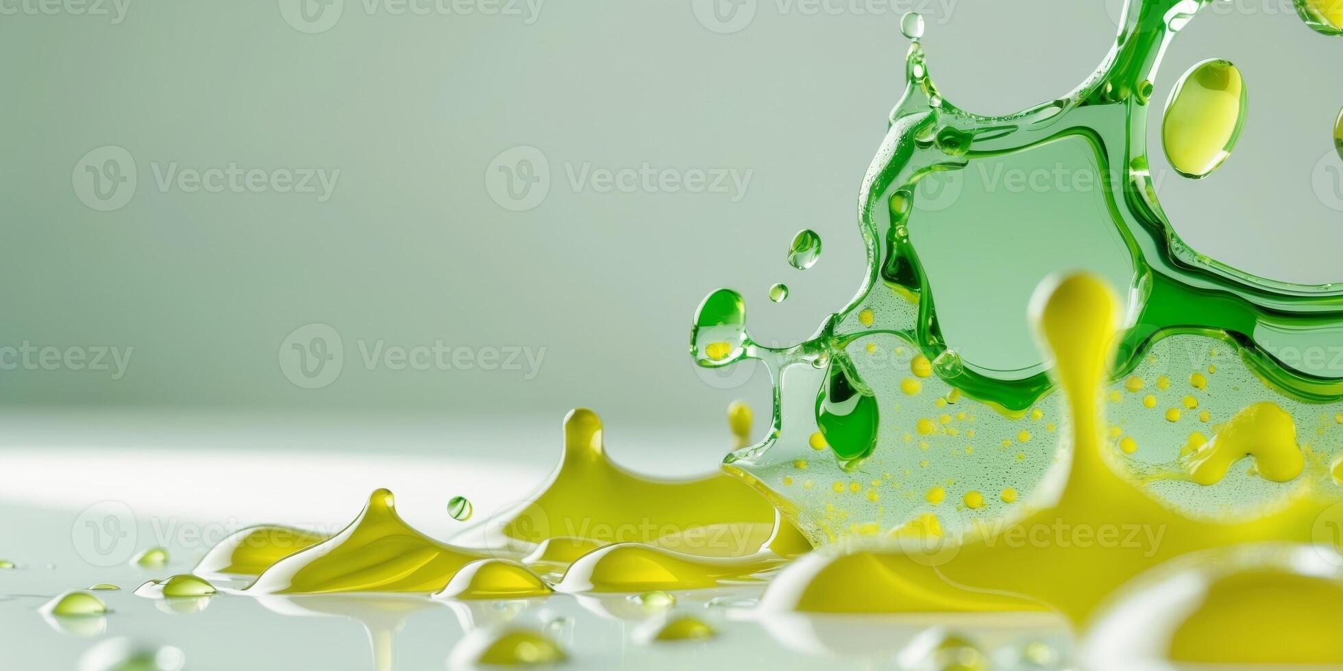 Abstract Green and Yellow Water Droplets Texture. photo