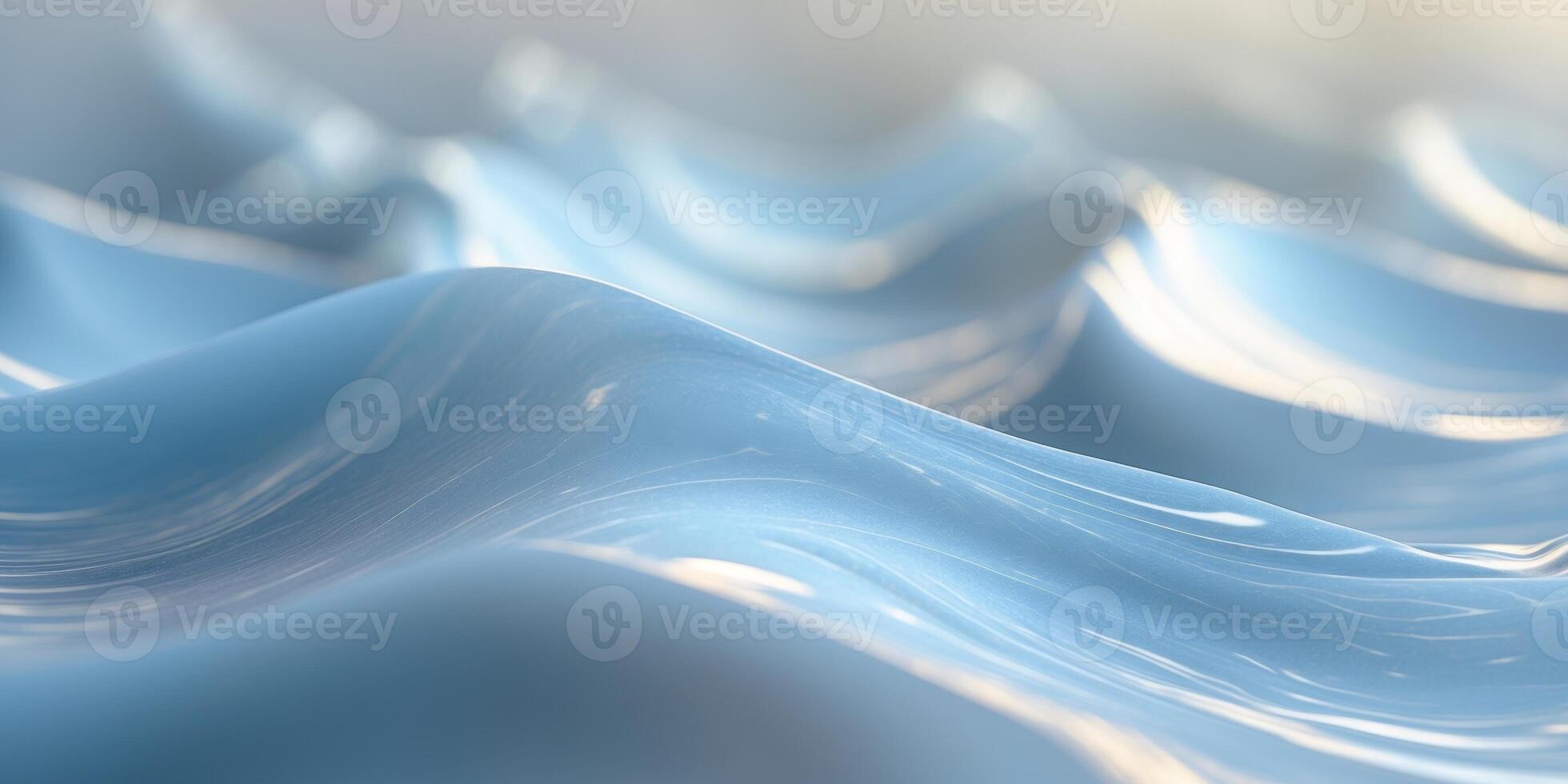 Abstract blue wavy surface gently moving and reflecting light. photo