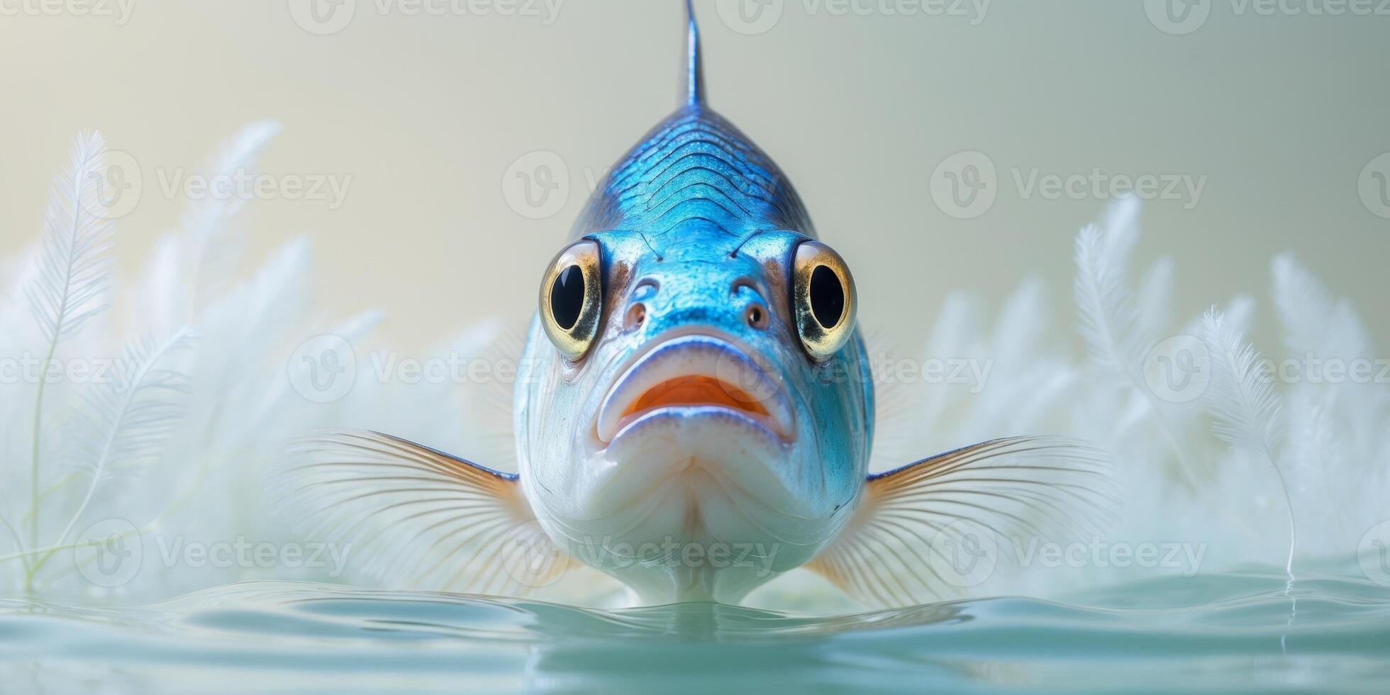 Fish that is looking at the camera in the water. photo