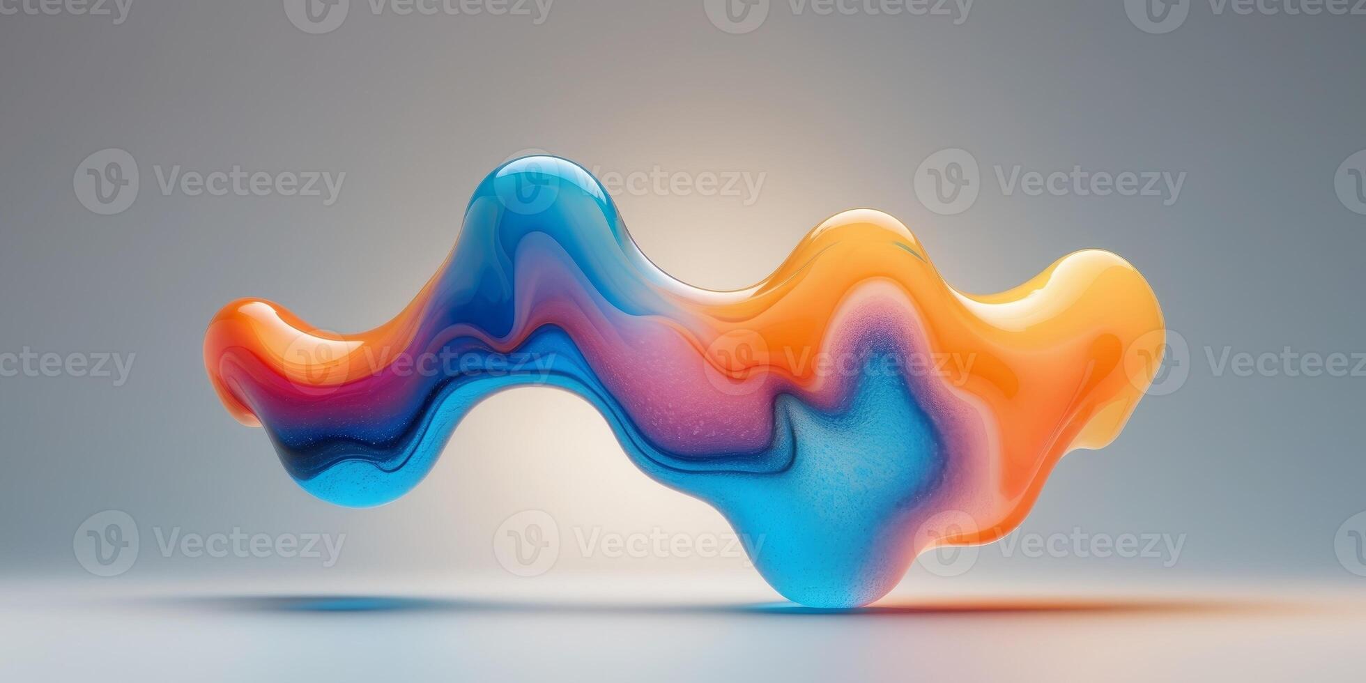 Abstract Colorful Liquid Shape With Gradient Background and Modern Aesthetic photo