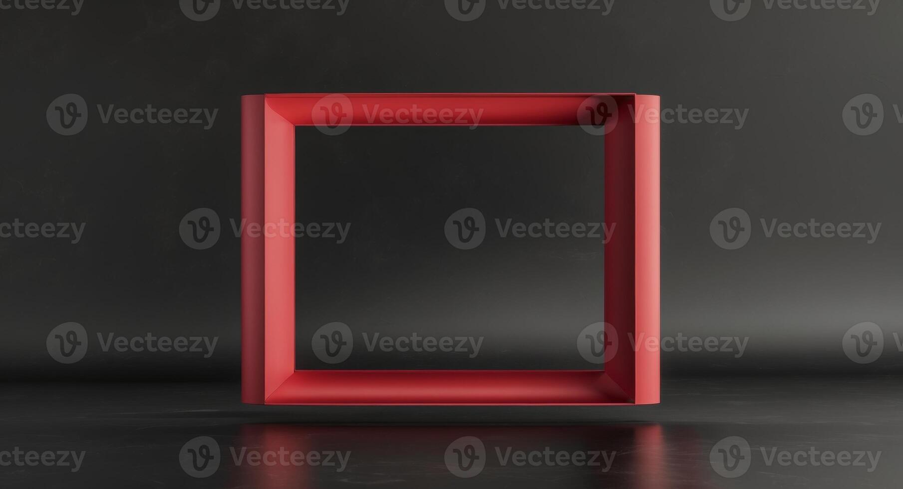there is a red frame on a black background with a black background. photo