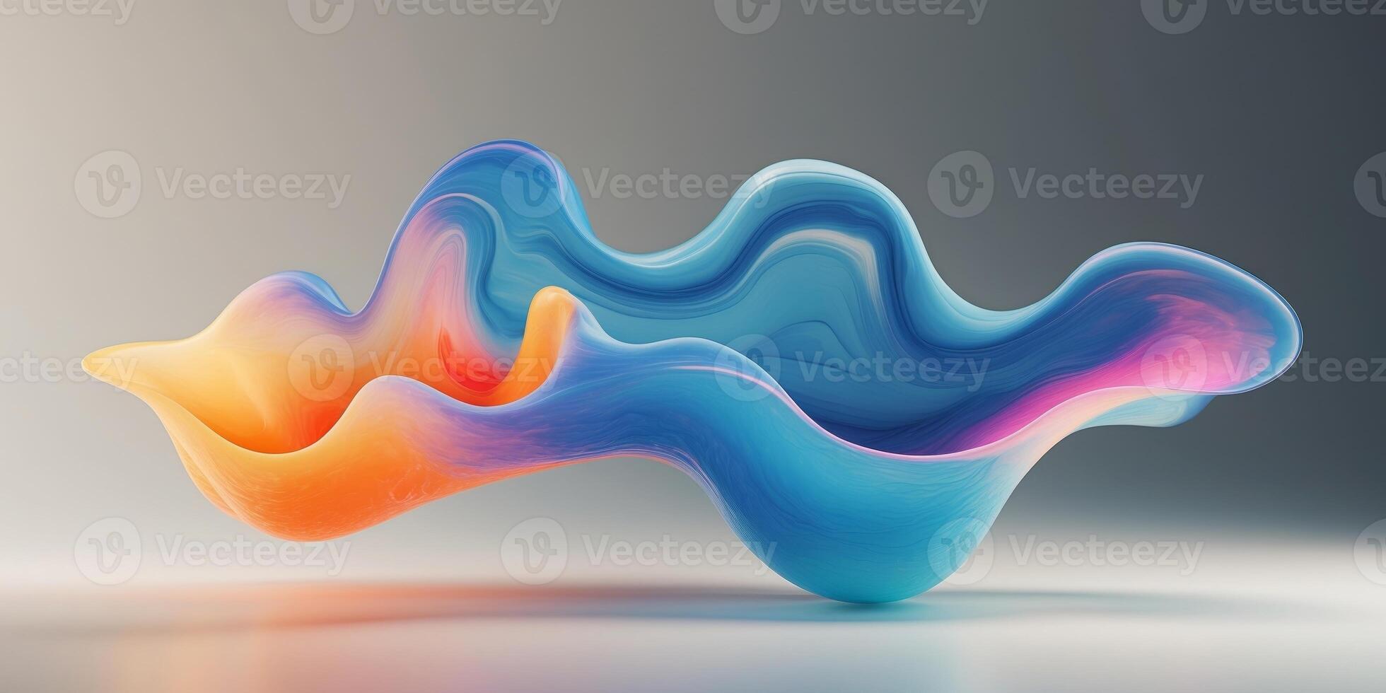 Abstract Colorful Liquid Shape With Gradient Background and Modern Aesthetic. photo