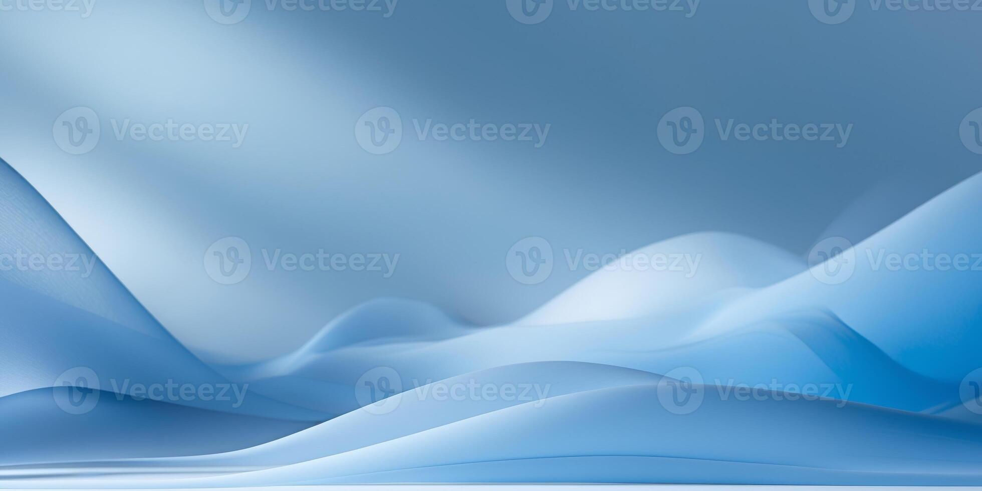 Beautiful abstract blue blurred background creating an ideal product display area in a modern studio setting photo