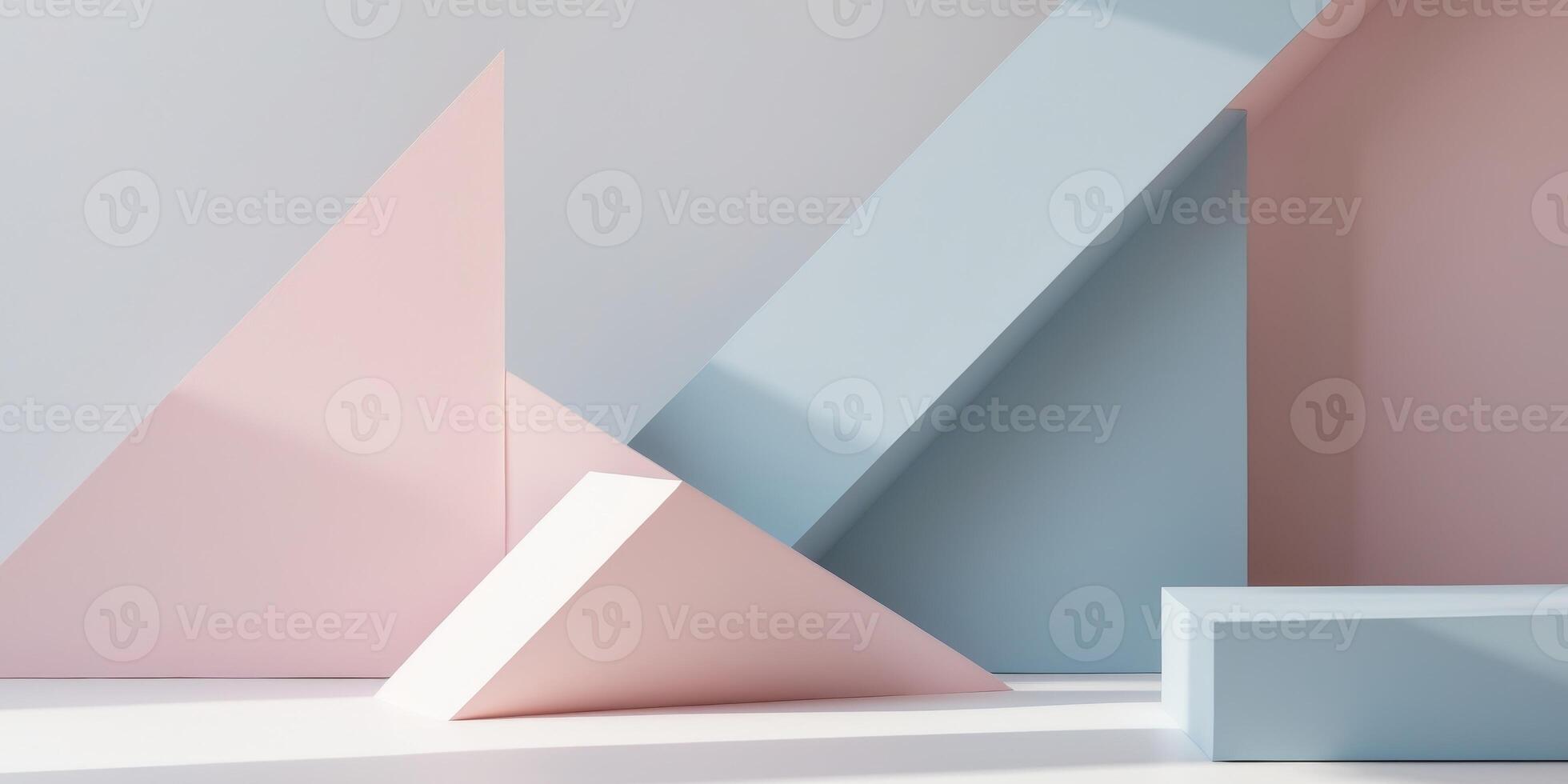 Abstract Diagonal Geometric Shapes in Pink and Blue Hues photo