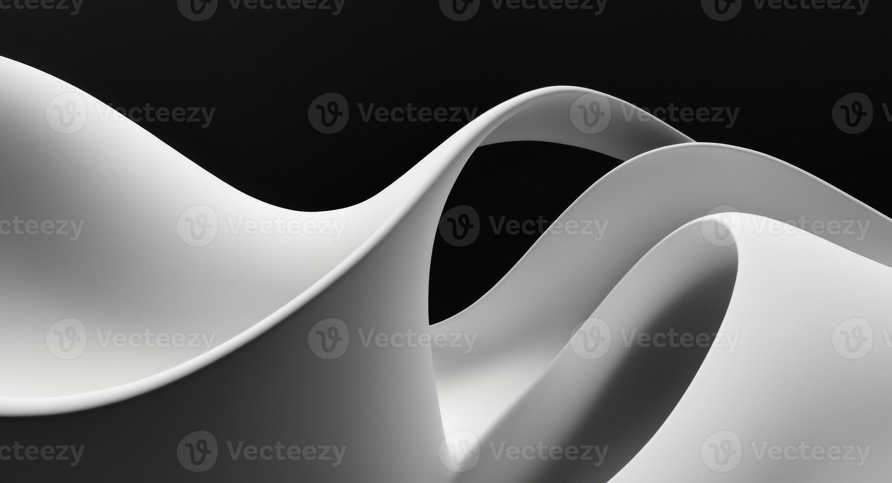 black background with smooth lines and curves photo