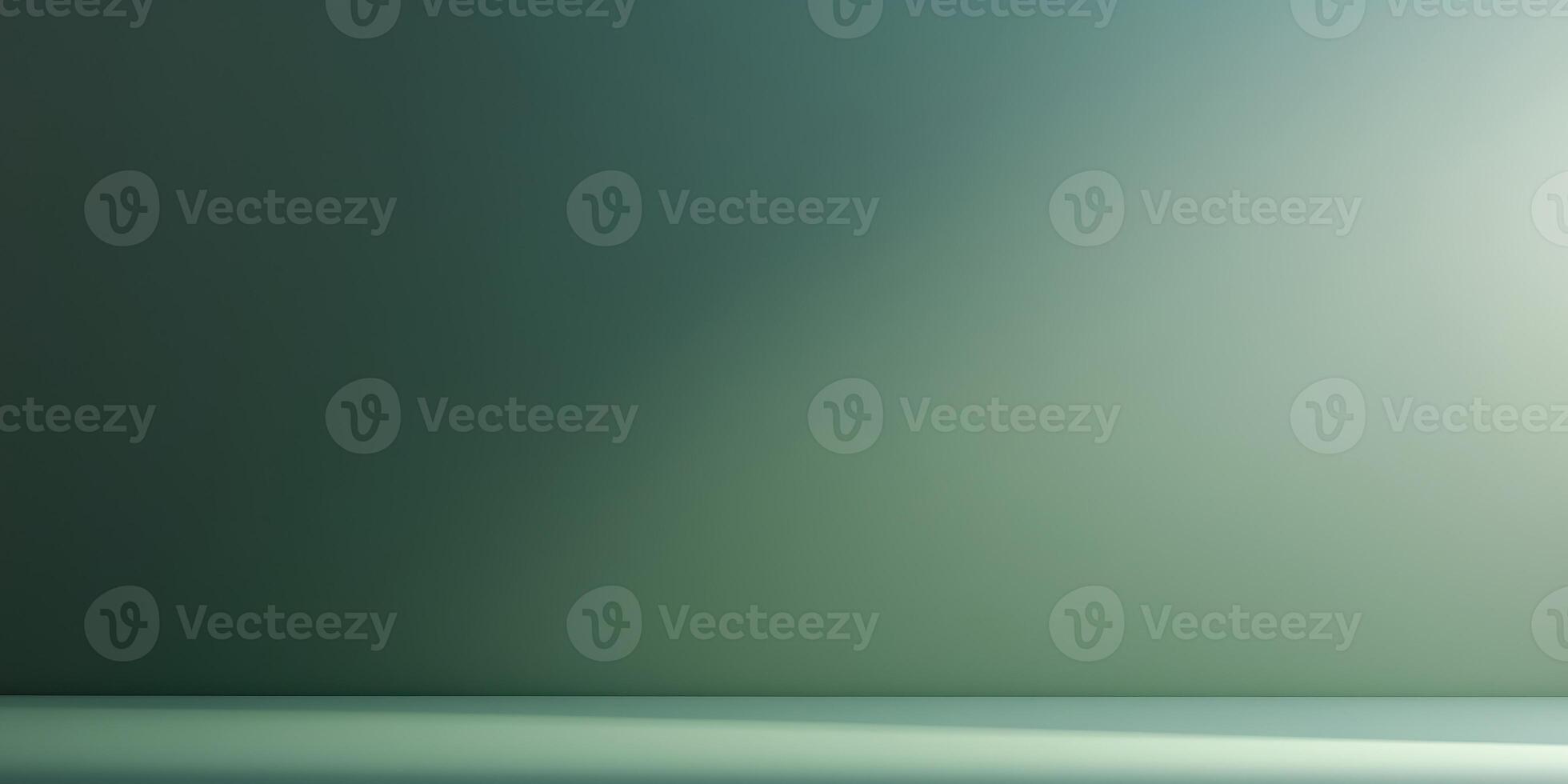 Dark green glowing background with a gradient lighting effect with copy space photo