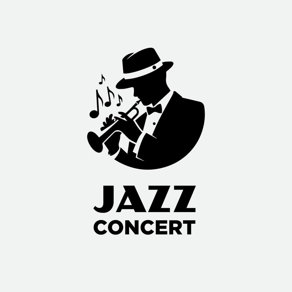 Silhouette People Hold Saxophone With Note Music Jazz Singer Player Classic Logo design inspiration vector