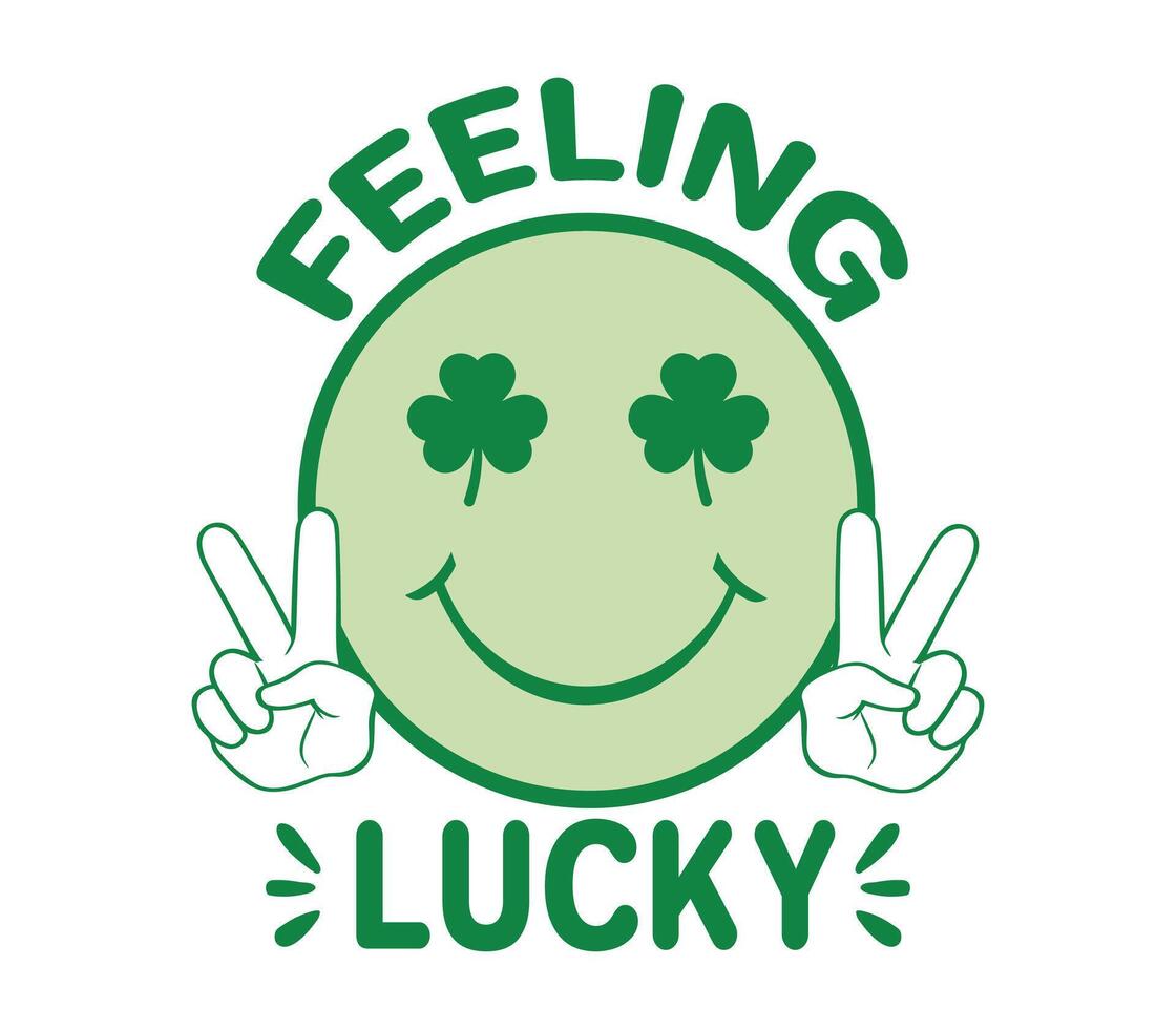 Lucky Shamrock Typography T-shirt St Patricks Day Art vector