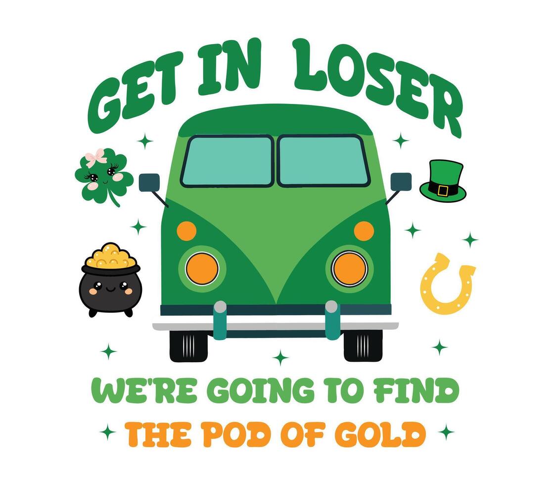 St Patrick Typography Design T-shirt with Lucky Charm vector