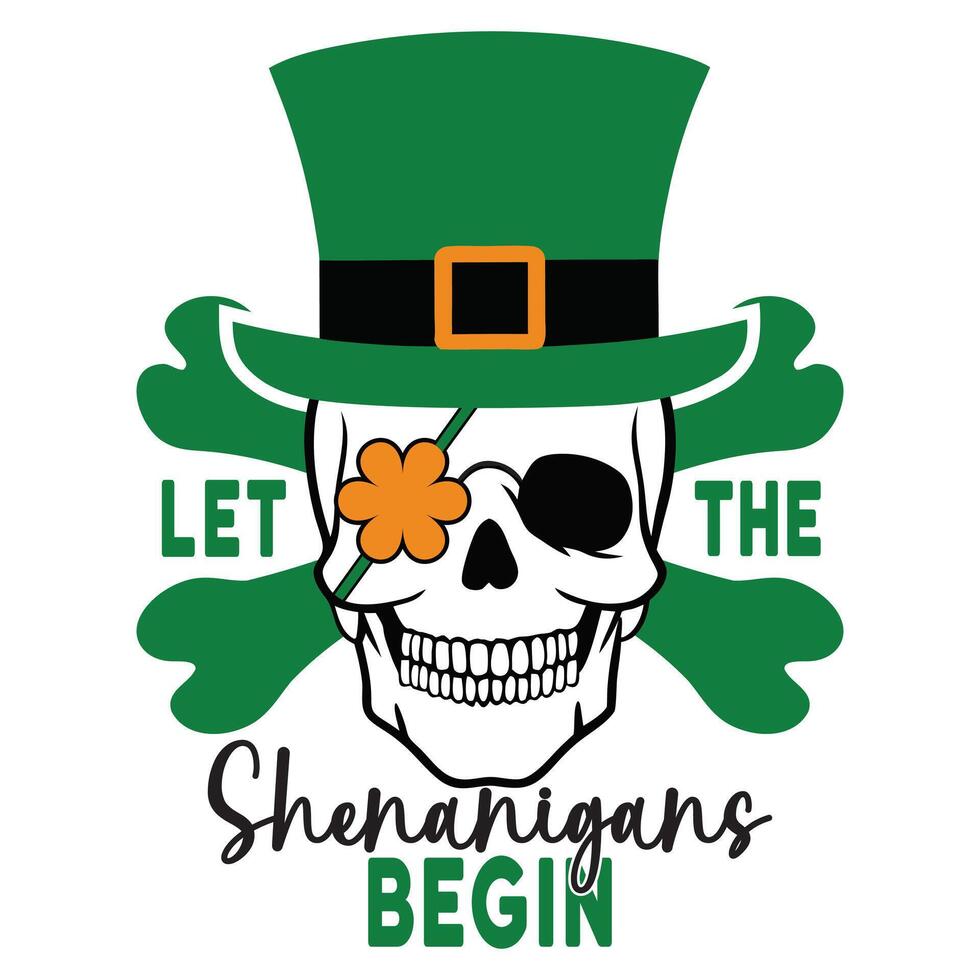 Shamrock Typography T-shirt for Saint Patricks Day vector