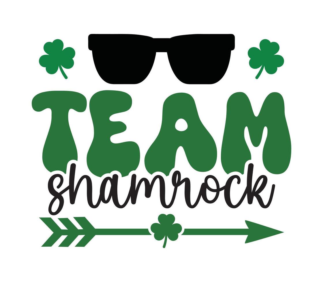 Saint Patrick Typography T-shirt with Shamrock vector
