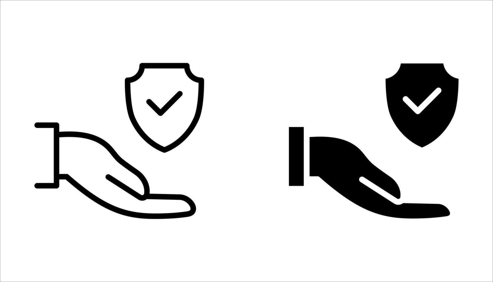 insurance hand icon set, vector