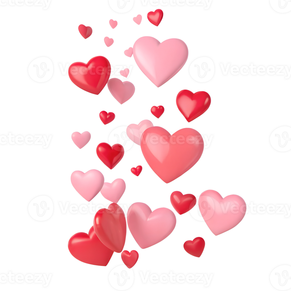 Floating Hearts on Pink Pedestal png