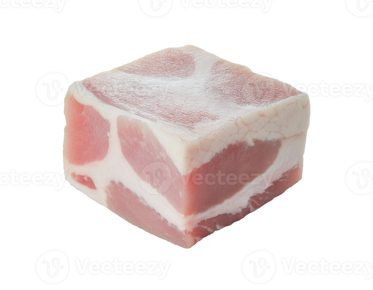 raw pork dice cube with marbled fat and lean meat texture on isolated background png