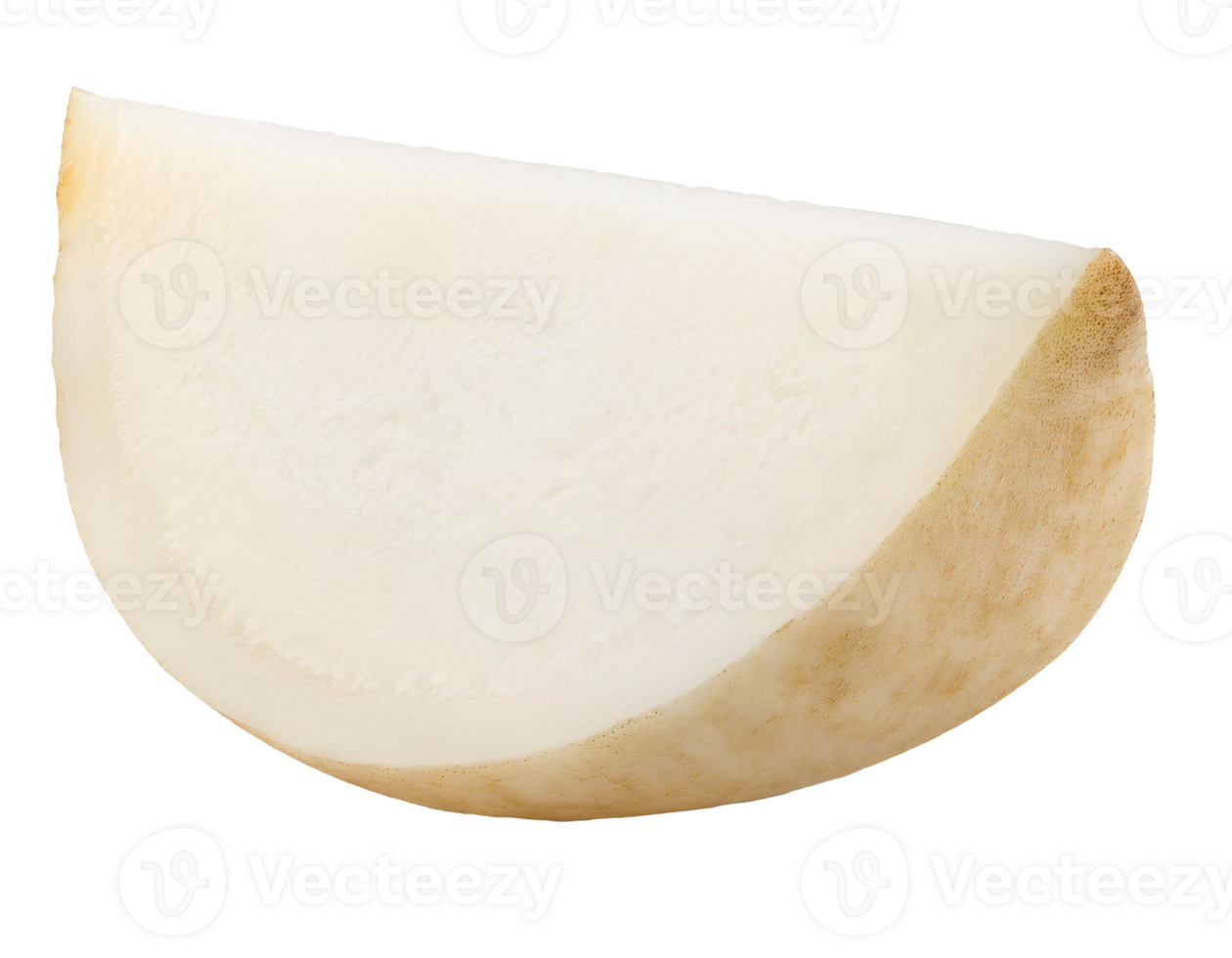 fresh jicama slice, organic yam bean cut, raw mexican turnip on isolated background png