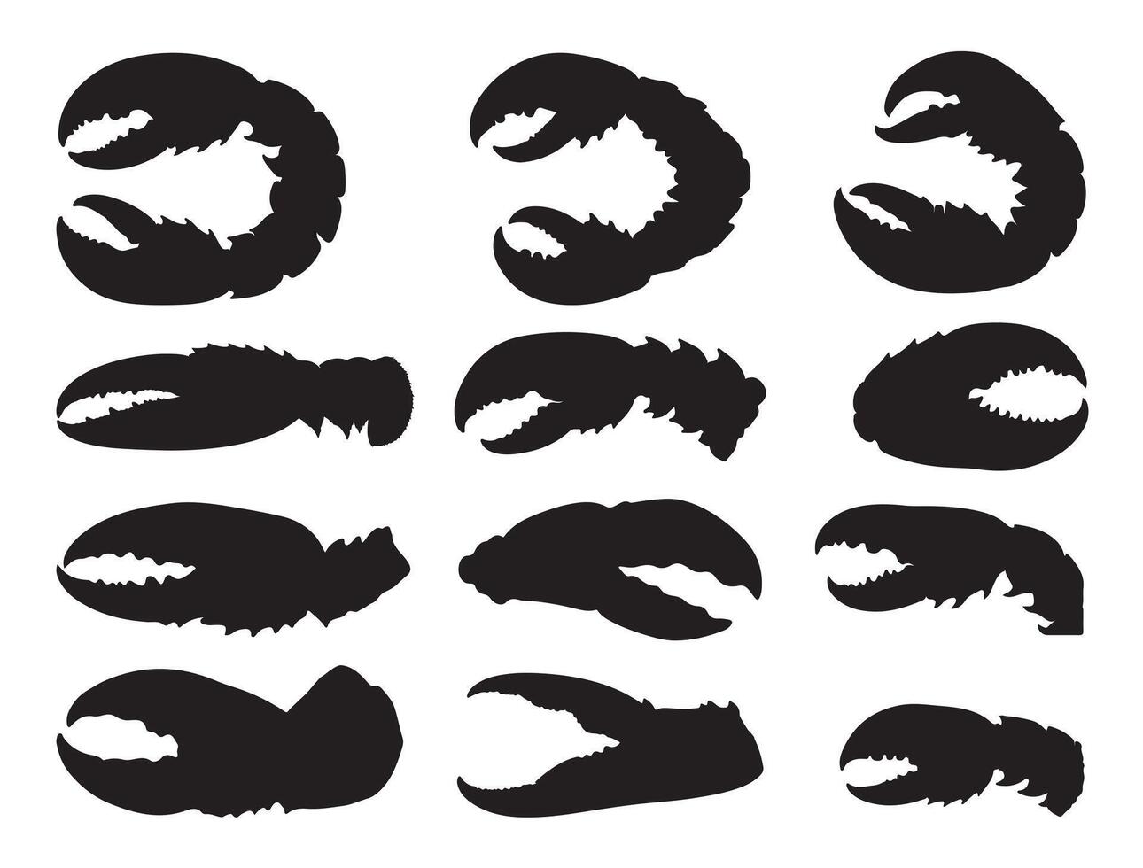 Lobster claw silhouette white background vector