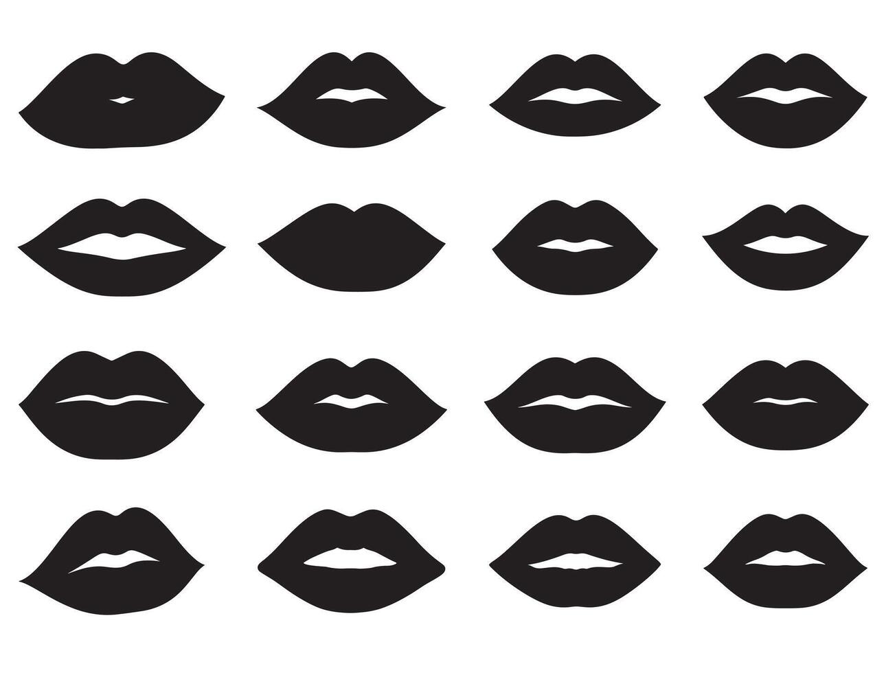 Lips silhouette white background vector