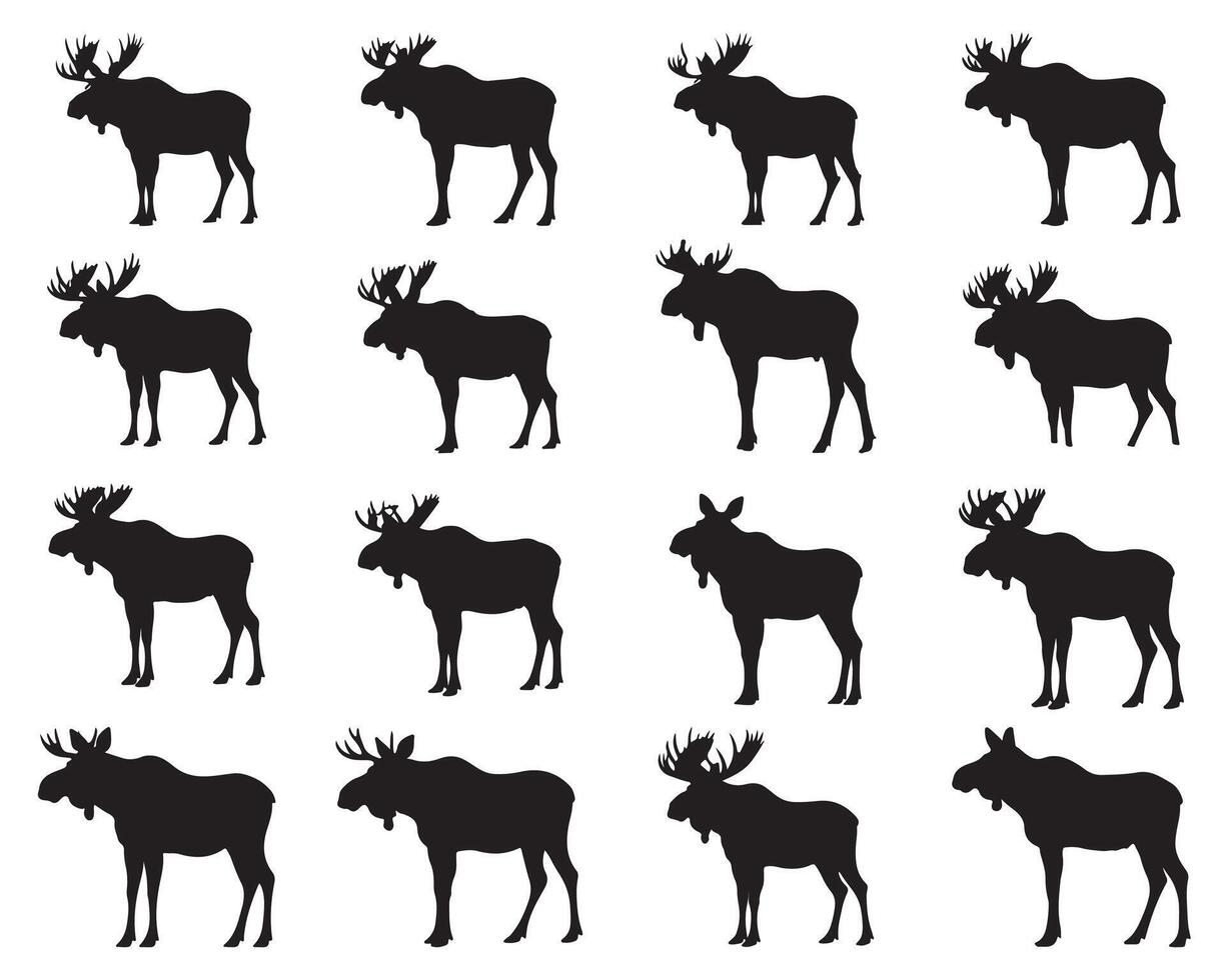 Moose silhouette white background vector