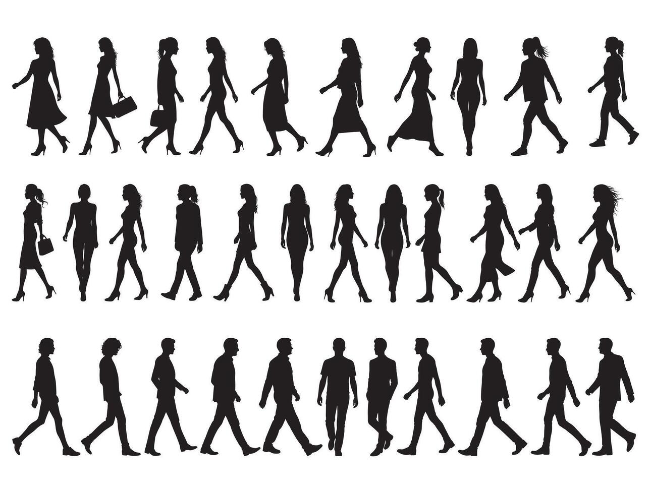Female Models silhouette white background vector