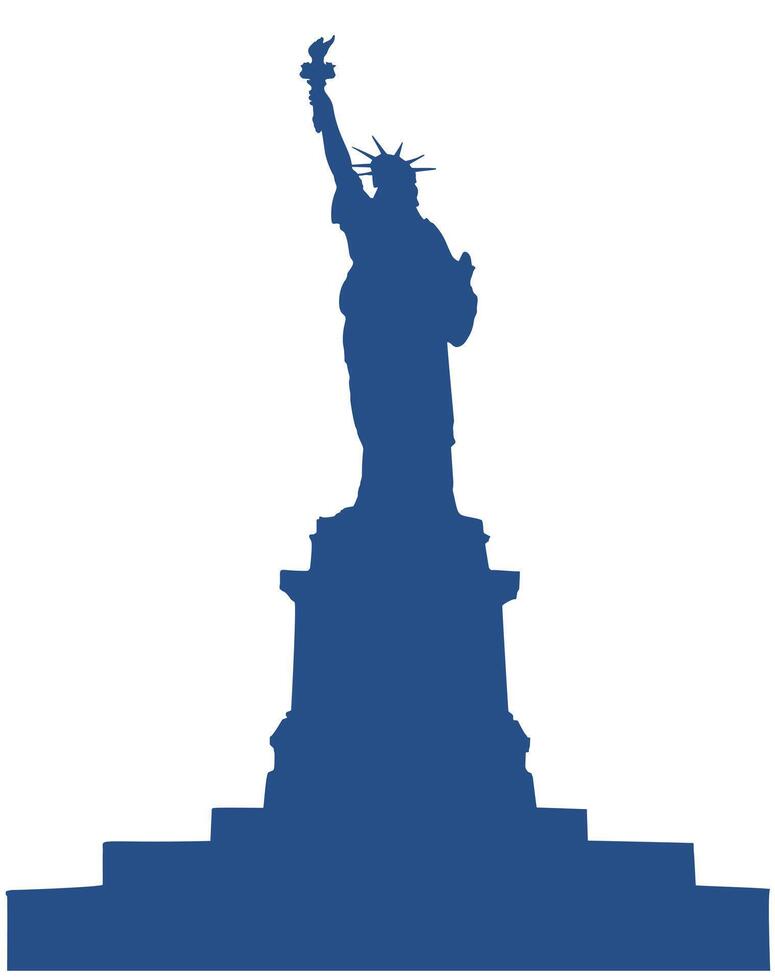 Statue of Liberty Silhouette. Iconic American Symbol of Freedom vector