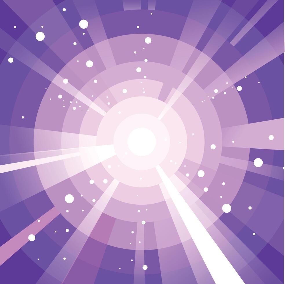 Purple Cosmic Light Burst. Glowing Abstract Energy Explosion vector