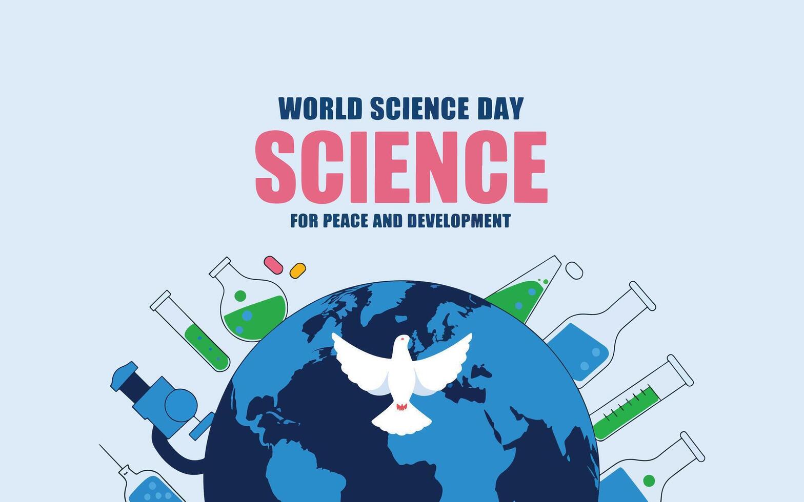 Global Harmony A Vibrant Tribute to World Science Day vector