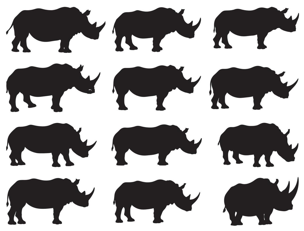 Rhino silhouette white background vector