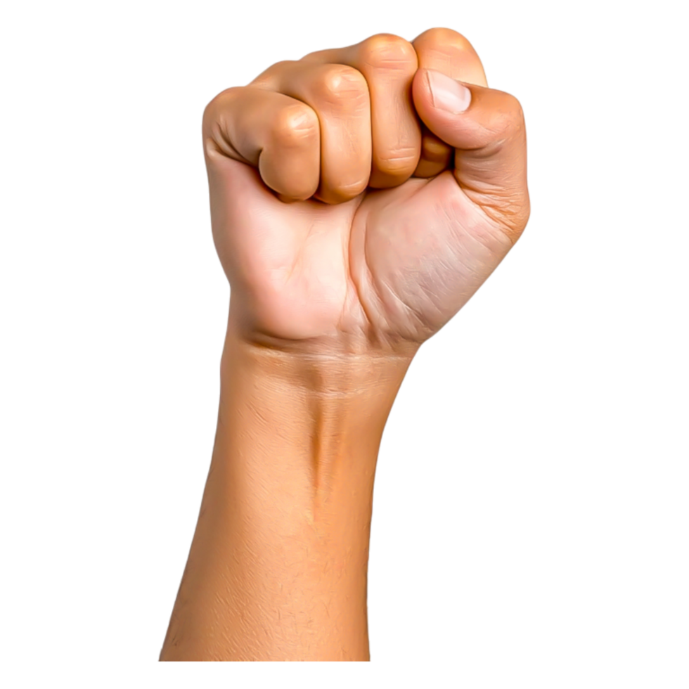 Strong Closed Fist Gesture Indicating Determination and Power png