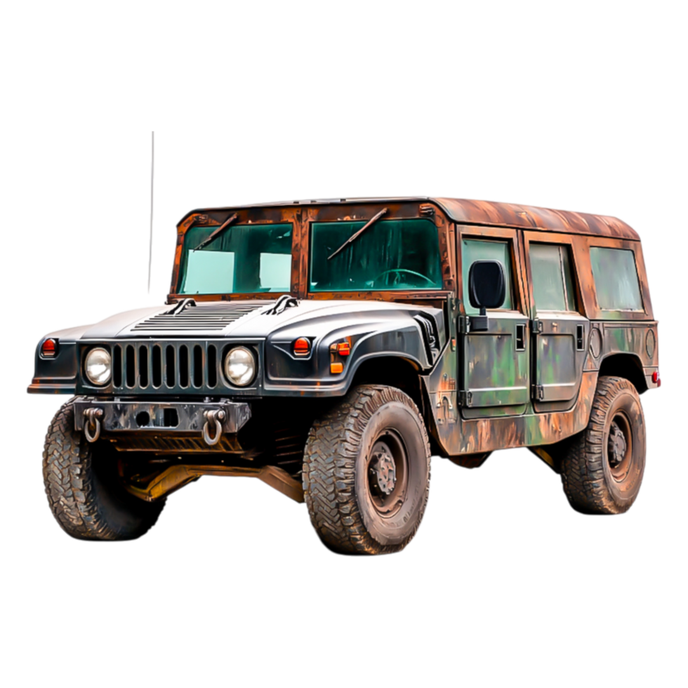 Military Off-Road Vehicle in Camouflage Design on png