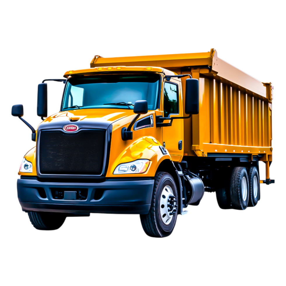 Bright Yellow Dump Truck Ready for Construction Use on Site png