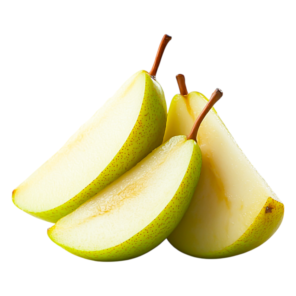 Fresh Green Pear Slices on for Culinary Use png