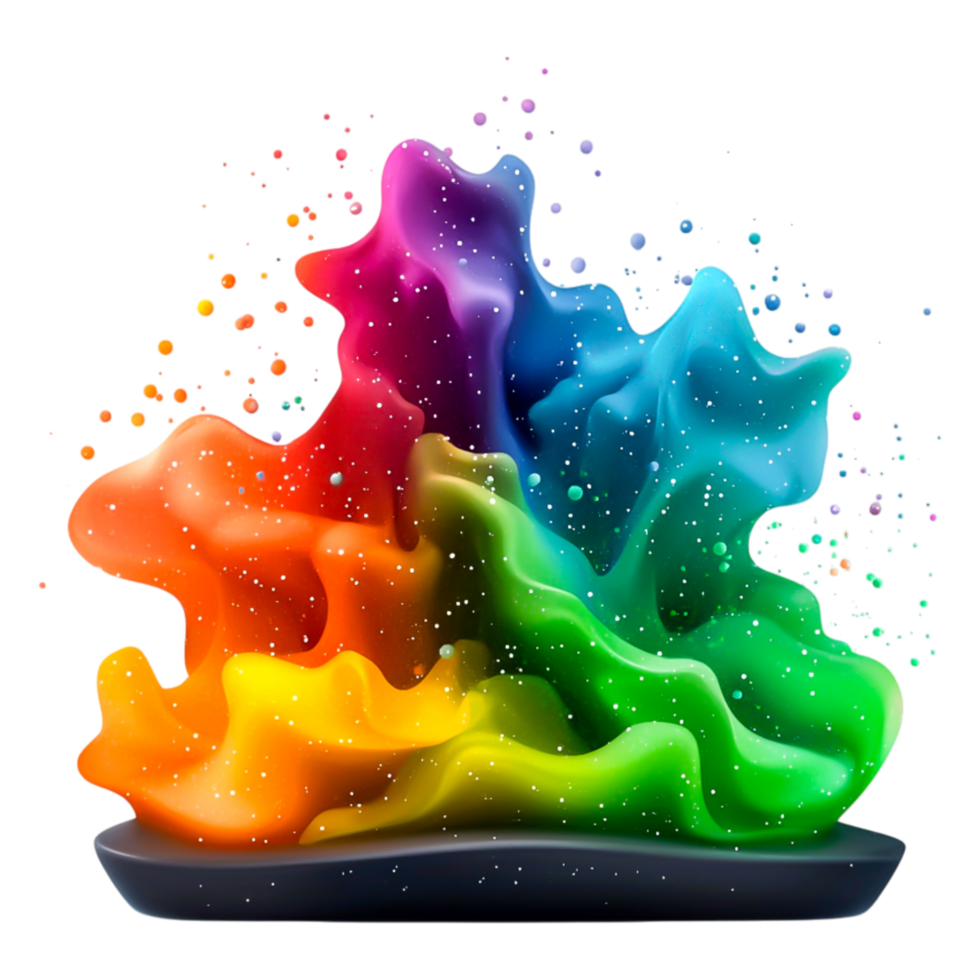 Dynamic Colorful Wave Splash with Soft Fluid Shapes and Bubbles png