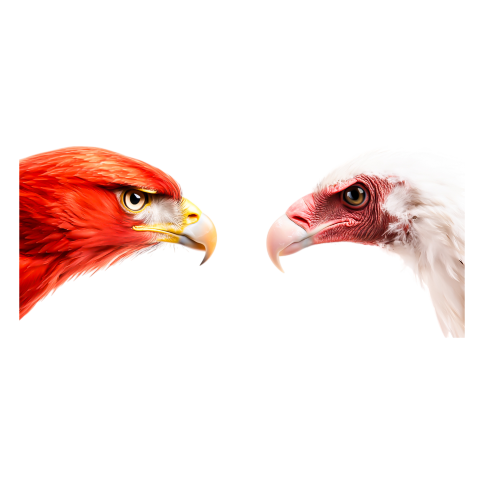 Majestic Duality of Colorful Eagles Showcasing Natural Beauty png