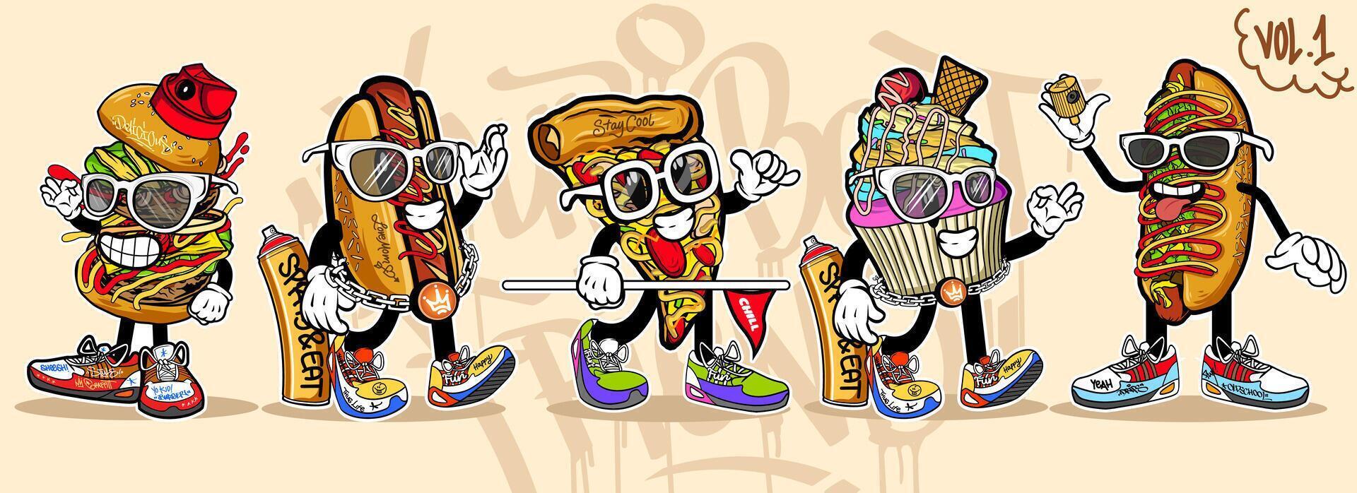 Graffiti Cartoon Characters vector