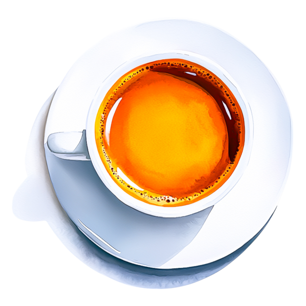 Warm Cup of Tea with Vibrant Colors on a White Plate png