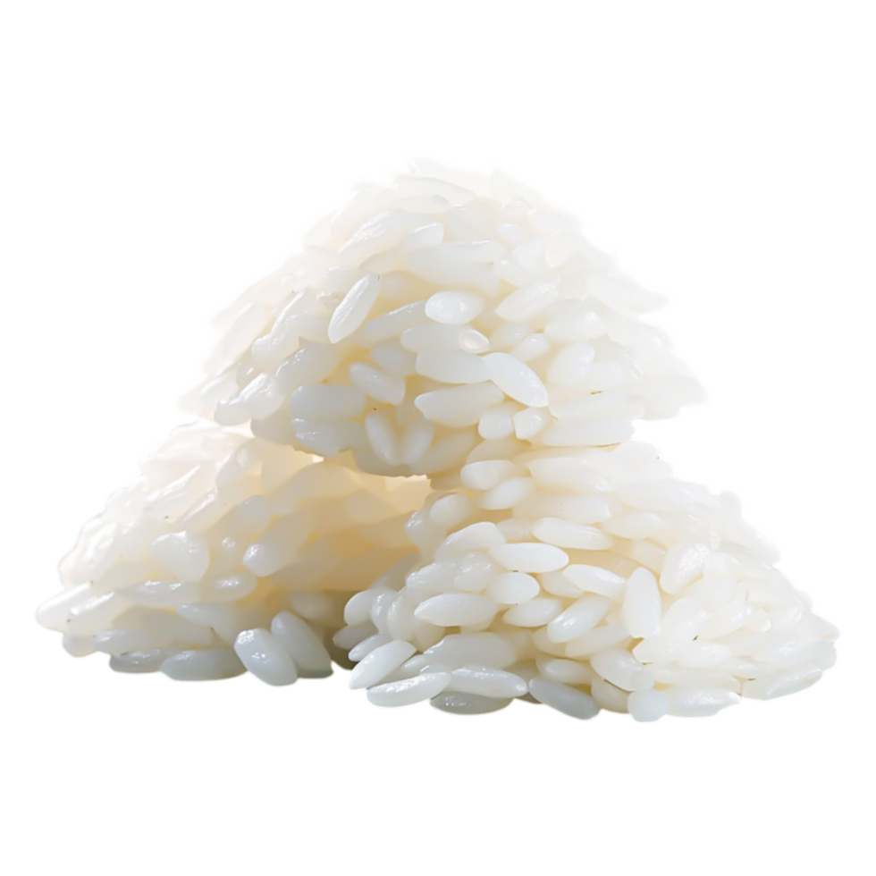 Pile of Sticky White Rice with Glossy Texture Isolated on png